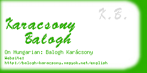 karacsony balogh business card