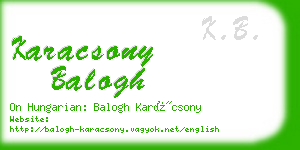 karacsony balogh business card